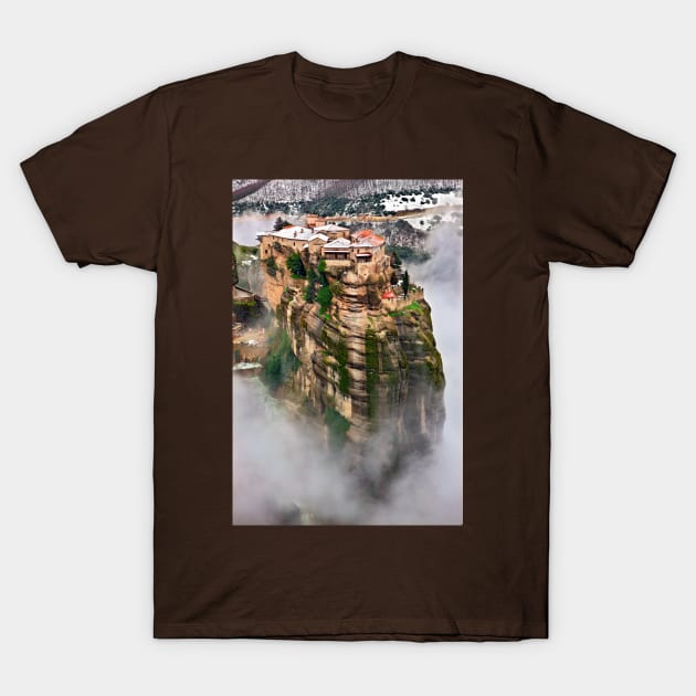 The flying monastery-Meteora T-Shirt by Cretense72